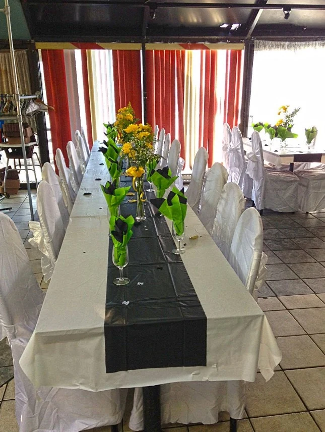 Event hall at Caribbean Paradise decorated for a wedding reception in LaSalle